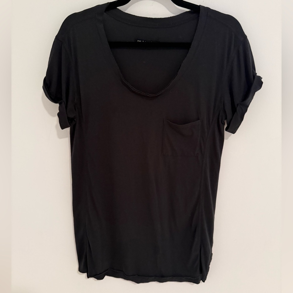 Rag & Bone Knit Black Short Sleeve Tee